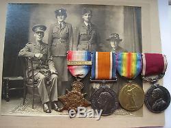 WW1 1914 STAR LSGC MEDAL GROUP, PHOTOGRAPH, WARRANT OFFICER STOTT