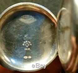 WW1 1915 ROLEX silver V. RARE Full Hunter sprung case #018, crown guard RUNN/SRV