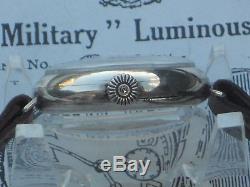 WW1 1915 silver officers military Trench watch antique Ex cond Military dial