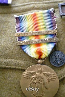 Ww1 35th DIV Named Uniform, Medal & Painted Helmet Grouping