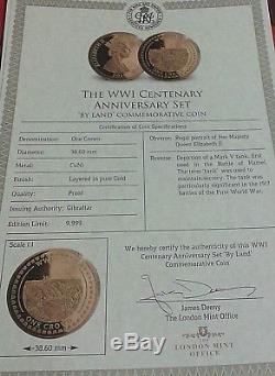 WW1 A WAR TO END ALL WARS 5 Coin Collection. Including the double Gold crown