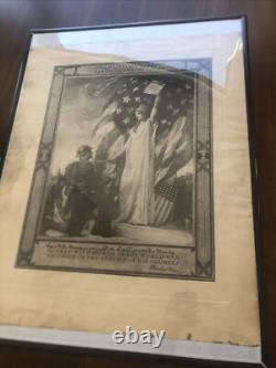 WW1 Accolade of the New Chivalry Certificate Columbia Gives to Her Son Preframed