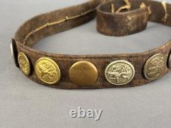 WW1 Allied Soldier Hate Belt Trench Art, With 26 Pins (German, US, English, +)