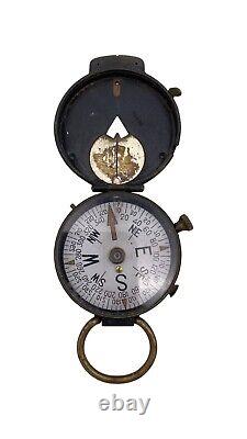 WW1 Antique Brass Compass 1918 U. S. Engineer Corps Cruchon & Emons BERNE. SS