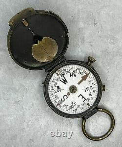 WW1 Antique Compass 1918 U. S. Engineer Corps Cruchon & Emons Paris-Rare Model