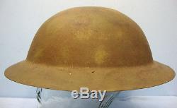Ww1 British 1st Pattern Type 1'raw Edge' Steel Brodie Helmet And Liner