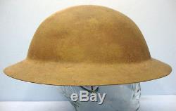 Ww1 British 1st Pattern Type 1'raw Edge' Steel Brodie Helmet And Liner