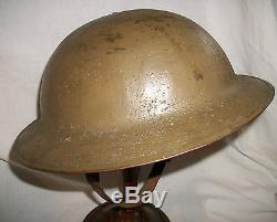 Ww1 British Army Helmet. Complete With Label 100% Original Excellent Condition