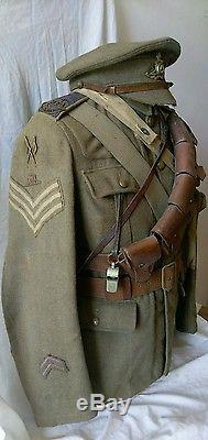 WW1 BRITISH ARMY SERVICE DRESS JACKET AND CAP. 47th LONDON T. F DIV. RFA