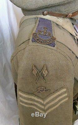 WW1 BRITISH ARMY SERVICE DRESS JACKET AND CAP. 47th LONDON T. F DIV. RFA