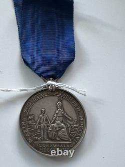 WW1 BRITISH SILVER MARITIME MERIT MEDAL. LARGE 42mm DATED 1918