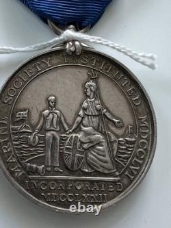 WW1 BRITISH SILVER MARITIME MERIT MEDAL. LARGE 42mm DATED 1918