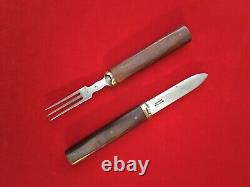 WW1 / Boer War Officer's Military Campaign Wood Handle Cutlery Set Knife + Fork