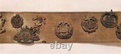 WW1 British Army 1908 Pattern Trench Art Webbing Belt with Badges RARE Badges