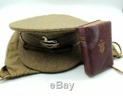 WW1 British Army West Yorkshire Regiment Officers Trench Cap + Bag & Bible