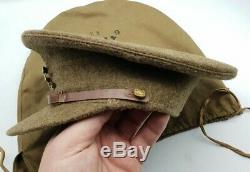 WW1 British Army West Yorkshire Regiment Officers Trench Cap + Bag & Bible
