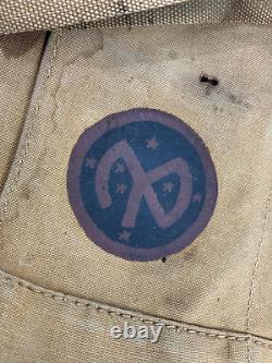 WW1 British Made US AEF Used Gas Mask Bag with 27th Infantry Div Painted Symbol