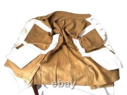 WW1 Canadian 1907 Khaki Stand Collar COLONEL Tunic Repro Large WithORIGINAL BADGES