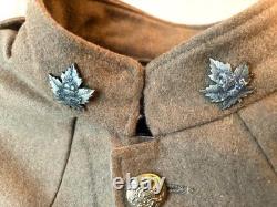 WW1 Canadian 1907 Khaki Stand Collar COLONEL Tunic Repro Large WithORIGINAL BADGES