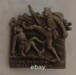 WW1 Cap Badge -Against Serbia/ Szerbia ellen- Arkanzas BP- WW1 Propaganda