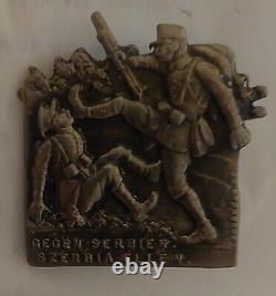 WW1 Cap Badge -Against Serbia/ Szerbia ellen- Arkanzas BP- WW1 Propaganda