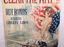 WW1 Clear The Way Fourth Liberty Loan Propaganda Poster (20 X 30) 1918