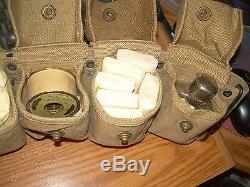 WW1 Combat Medics 10 Pouch Eagle Snapped Belt With Contents In Each Pouch