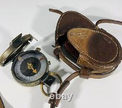 WW1 Dorset Regt Verners MK VIII Marching Compass and Leather case/strap (d. 1917)