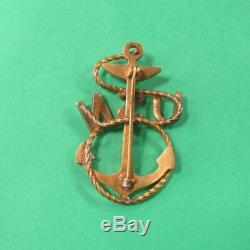 WW1 Era US Navy Chief Petty Officer Cap Pin Badge Anchor USN Rope Pin Back