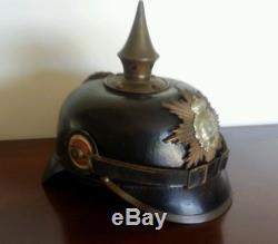 WW1 Ersatz Saxon spiked helmet Grenadier regiment 100 marked Pickelhauben