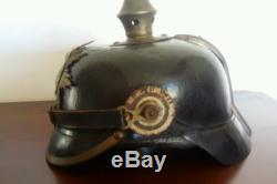 WW1 Ersatz Saxon spiked helmet Grenadier regiment 100 marked Pickelhauben