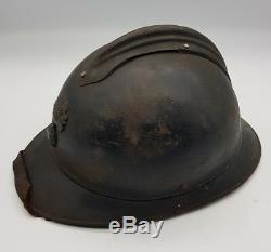 WW1 French Army Infantry M15 Adrian Helmet + Liner & Chinstrap Nice Example LOOK