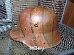 Ww1 German Helmet Camouflage Stahlhelm With Leather Liner Pads Trench Shrapnel