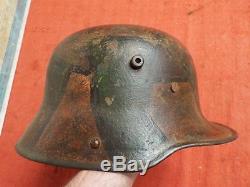 Ww1 German M. 1916 Camo Steel Helmet With Original Liner Size 66