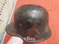 Ww1 German M. 1916 Camo Steel Helmet With Original Liner Size 66