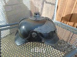 Ww1 German Pickelhaube Spiked Helmet Prussian Guard Trench Souvenir Original