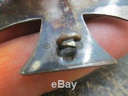WW1 GERMAN VAULTED FIRST CLASS PIN BACK IRON CROSS 1914 SILVER MARKED 800