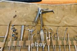 WW1 General Surgery / GYN Field Kit in Canvas Roll