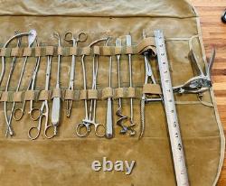 WW1 General Surgery / GYN Field Kit in Canvas Roll