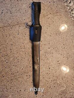 WW1 German Bayonet Cito Sawback Butcher Blade with Scabbard and Frog