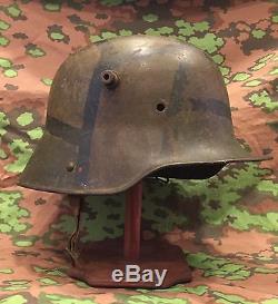 WW1 German CAMO HELMET NAMED M16 Original Camouflage WW2 ET64 Imperial HEER