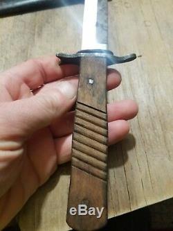 WW1 German DEMAG Trench Fighting Knife Kaiser Marked and Scabbard