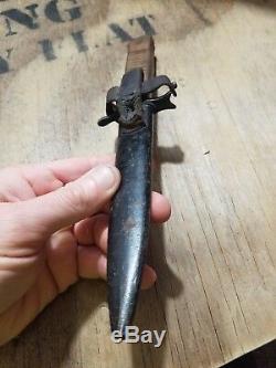 WW1 German DEMAG Trench Fighting Knife Kaiser Marked and Scabbard