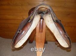 WW1 German D. Goodey Military Brown Leather Cavalry Officer Saddle 18