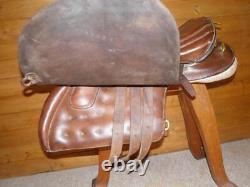 WW1 German D. Goodey Military Brown Leather Cavalry Officer Saddle 18