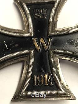 WW1 German EK1 Iron Cross VAULTED 800 Marked Army Medal Original Badge Silver