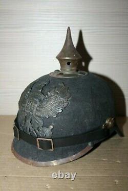 WW1 German Felt Ersatz Pickelhaube Helmet WATERLOO