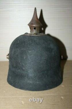 WW1 German Felt Ersatz Pickelhaube Helmet WATERLOO