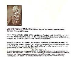 WW1 German General (Verdun) Prince Wilhelm (Son of the Kaiser)