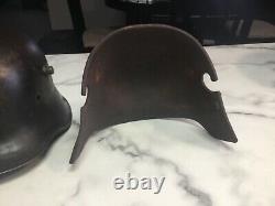 WW1 German Helmet + Front Plate, Brow plate, Stirnpanzer